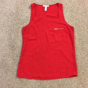 Bright Red Tank Blouse